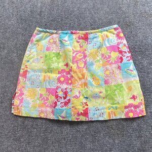 Bamboo Traders Skort Womens 10 Tropical Print‎ Multicolor Hawaiian beach Resort
